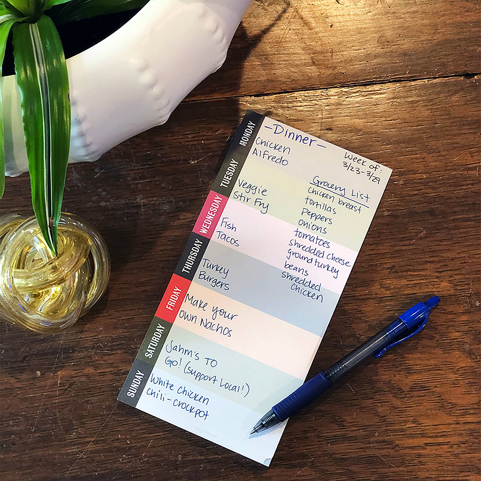 TF Publishing Weekly Vibrant Plans Memo Magnet List Pad